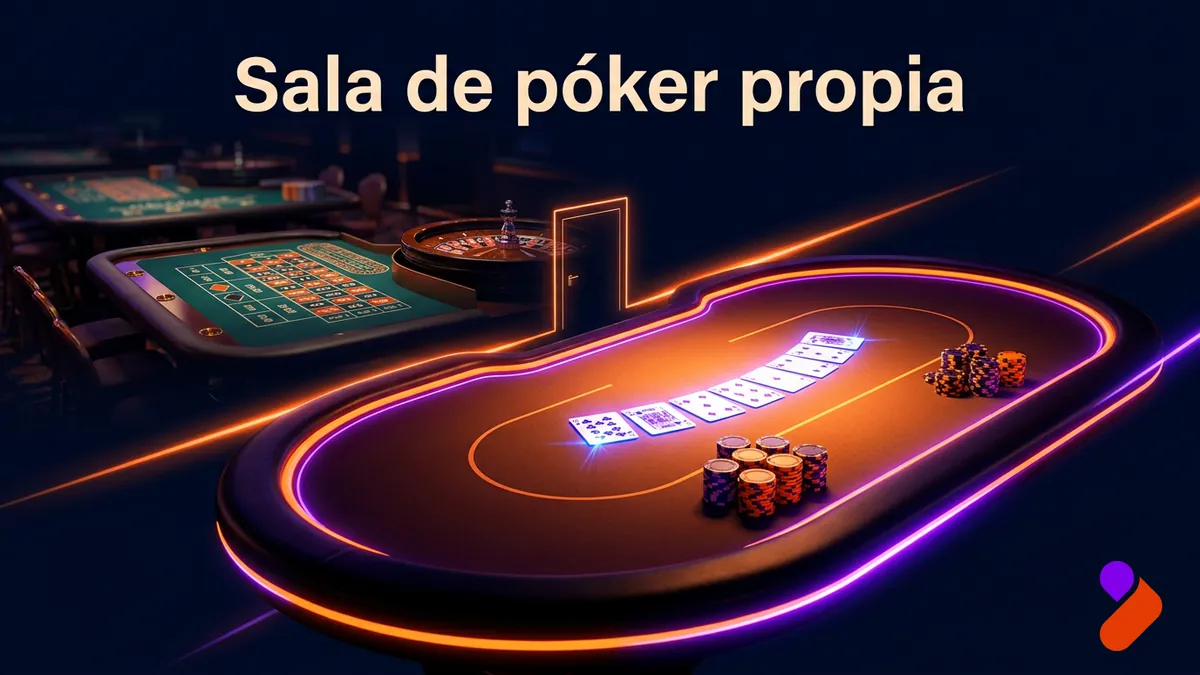 Mesa de póker destacada con luz propia, separada de otros juegos de mesa, sección propia de póker en TonyBet Chile