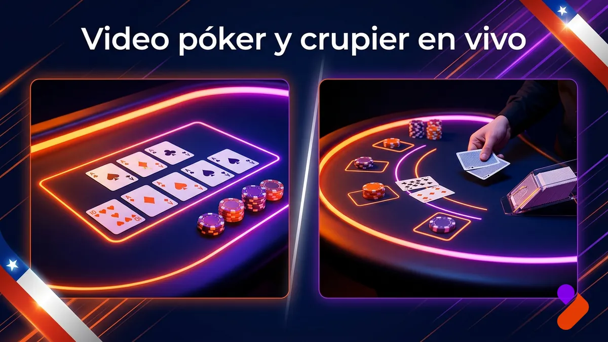 Comparación entre video póker de mesa y mesa de póker con crupier en vivo, formatos de póker en TonyBet Chile
