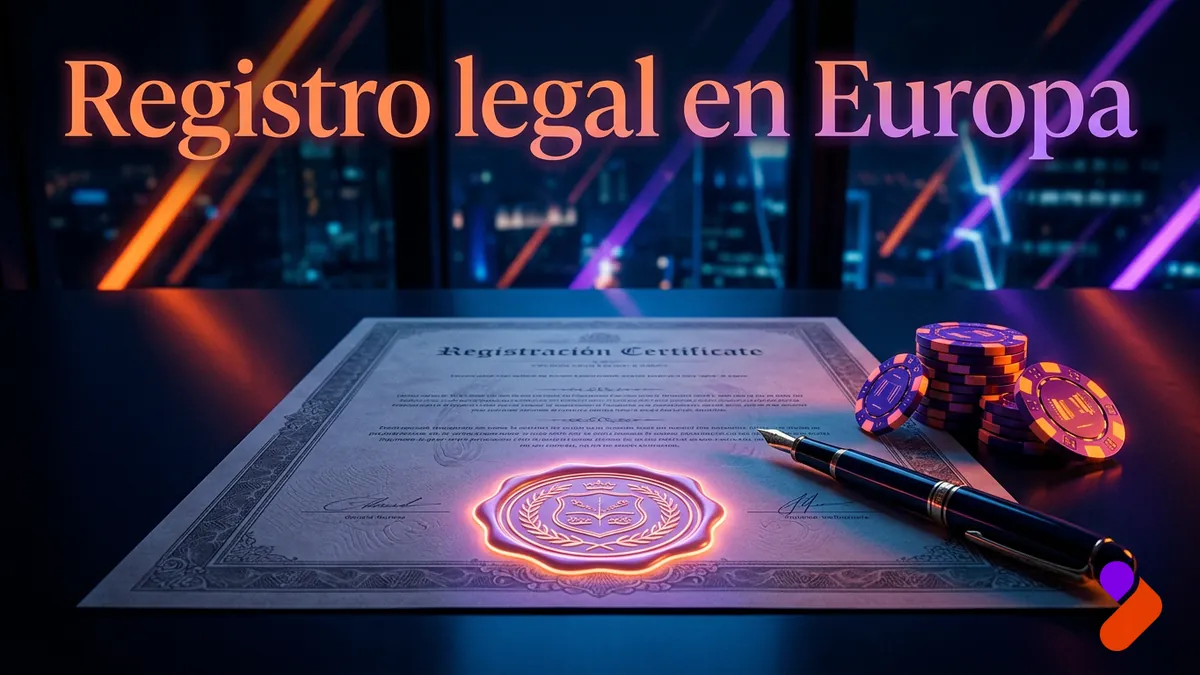 Documento de registro corporativo con sello generico que ilustra la empresa legal detras de TonyBet registrada en Europa